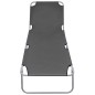 vidaXL Tumbona plegable con respaldo ajustable gris vidaXL Tumbona plegable con respaldo ajustable gris
