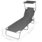 vidaXL Tumbona plegable con respaldo ajustable gris vidaXL Tumbona plegable con respaldo ajustable gris