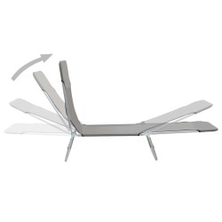 vidaXL Tumbonas plegables 2 unidades acero y tela gris