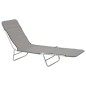 vidaXL Tumbonas plegables 2 unidades acero y tela gris vidaXL Tumbonas plegables 2 unidades acero y tela gris