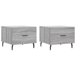 vidaXL Mesas de centro 2 uds madera ingeniería gris Sonoma 50x50x40 cm