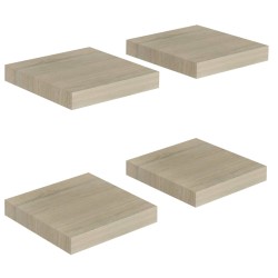 vidaXL Estantes flotantes de pared 4 uds MDF roble 23x23,5x3,8 cm