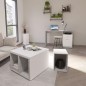 FMD Escritorio con 1 cajón color hormigón y blanco 123x50x76,5 cm FMD Escritorio con 1 cajón color hormigón y blanco 123x50x76,5 cm