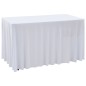 vidaXL Fundas elásticas para mesa 2 uds con falda 243x76x74 cm blanco vidaXL Fundas elásticas para mesa 2 uds con falda 243x76x74 cm blanco