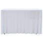 vidaXL Fundas elásticas para mesa 2 uds con falda 243x76x74 cm blanco vidaXL Fundas elásticas para mesa 2 uds con falda 243x76x74 cm blanco