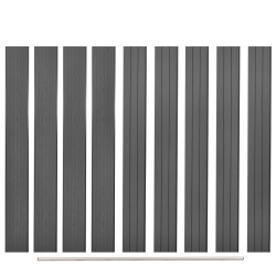 vidaXL Tableros de valla de repuesto 9 uds WPC gris 170 cm