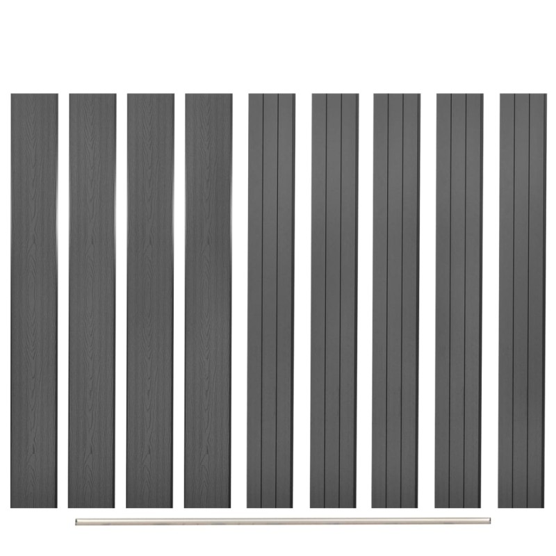 vidaXL Tableros de valla de repuesto 9 uds WPC gris 170 cm vidaXL Tableros de valla de repuesto 9 uds WPC gris 170 cm