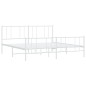vidaXL Estructura cama metal con cabecero y estribo blanco 180x200 cm vidaXL Estructura cama metal con cabecero y estribo blanco 180x200 cm