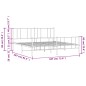 vidaXL Estructura cama metal con cabecero y estribo blanco 180x200 cm vidaXL Estructura cama metal con cabecero y estribo blanco 180x200 cm