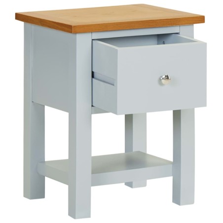 vidaXL Mesita de noche de madera de roble maciza 36x30x47 cm 
