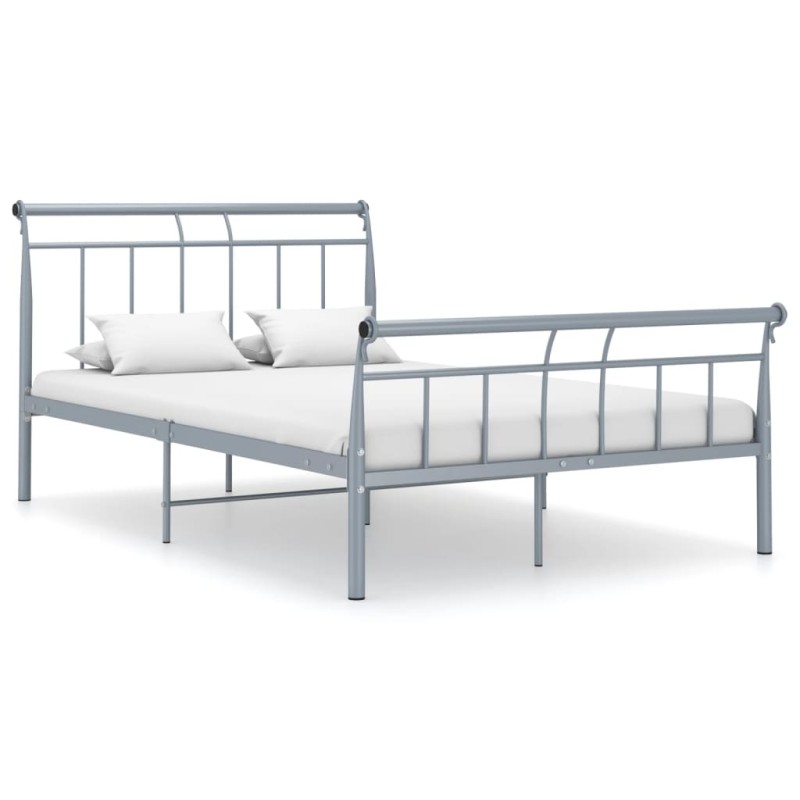 vidaXL Estructura de cama de metal gris 120x200 cm
