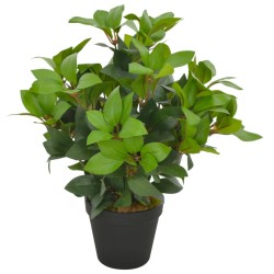 vidaXL Planta artificial árbol de laurel con macetero 40 cm verde