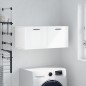 vidaXL Armario de pared madera ingeniería blanco brillo 80x36,5x35 cm