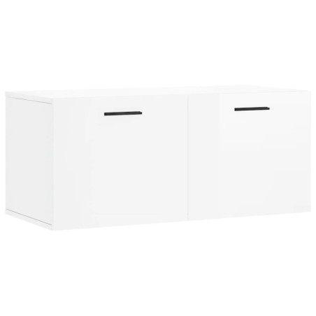 vidaXL Armario de pared madera ingeniería blanco brillo 80x36,5x35 cm