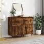 vidaXL Aparadores 2 uds madera de ingeniería roble ahumado 40x35x70 cm