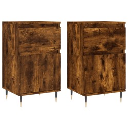 vidaXL Aparadores 2 uds madera de ingeniería roble ahumado 40x35x70 cm