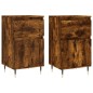 vidaXL Aparadores 2 uds madera de ingeniería roble ahumado 40x35x70 cm