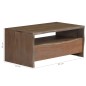 vidaXL Mesa de centro acacia maciza borde irregular 90x50x40cm gris vidaXL Mesa de centro acacia maciza borde irregular 90x50x40cm gris