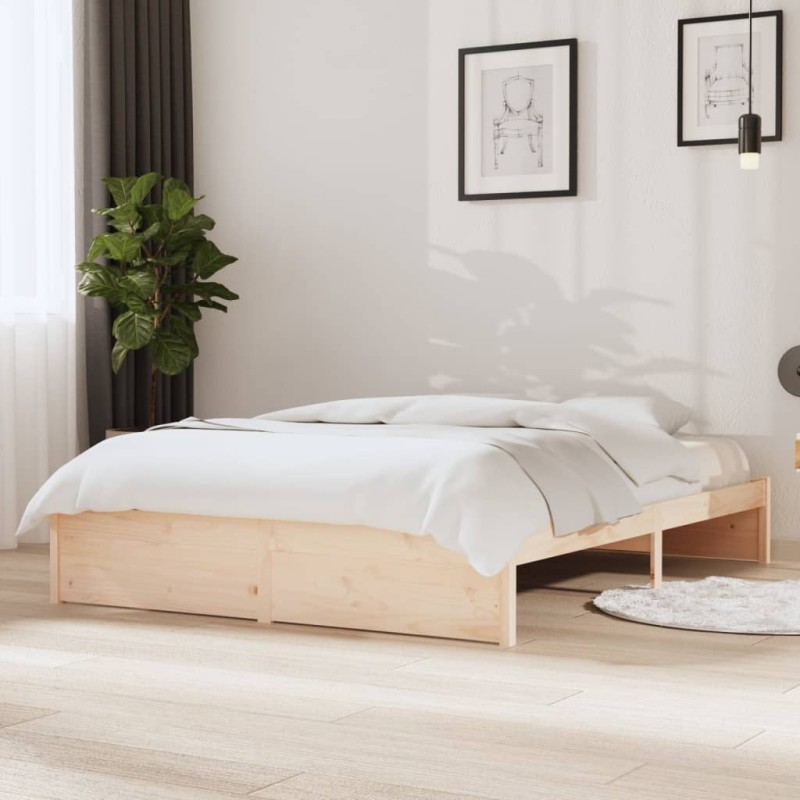 vidaXL Estructura de cama madera maciza 140x200 cm
