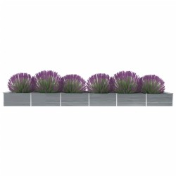 vidaXL Arriate de acero galvanizado gris 600x80x45 cm