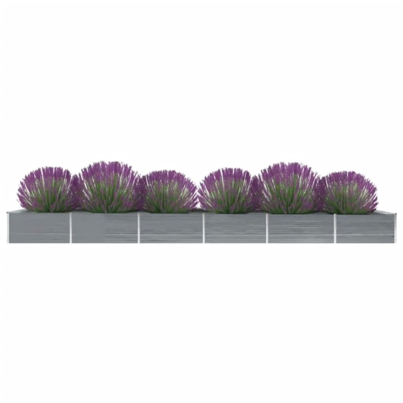 vidaXL Arriate de acero galvanizado gris 600x80x45 cm