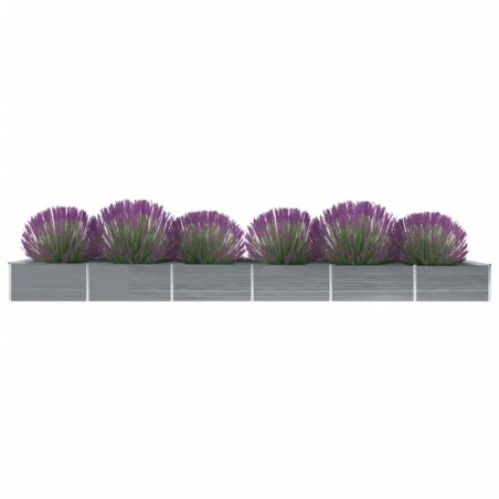 vidaXL Arriate de acero galvanizado gris 600x80x45 cm