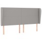 vidaXL Cabecero con orejas de tela gris claro 203x23x118/128 cm