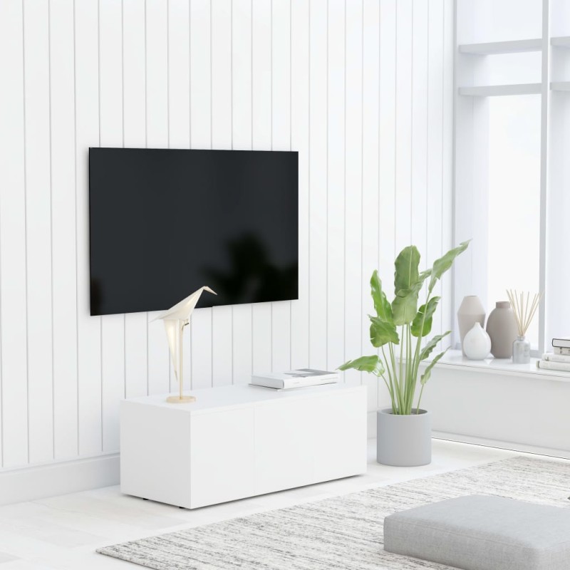 vidaXL Mueble para TV madera contrachapada blanco 80x34x30 cm