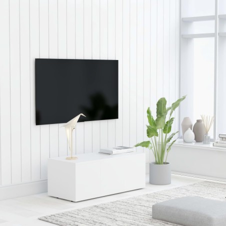 vidaXL Mueble para TV madera contrachapada blanco 80x34x30 cm