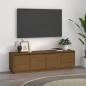 vidaXL Mueble de TV madera maciza de pino marrón miel 156x37x45 cm