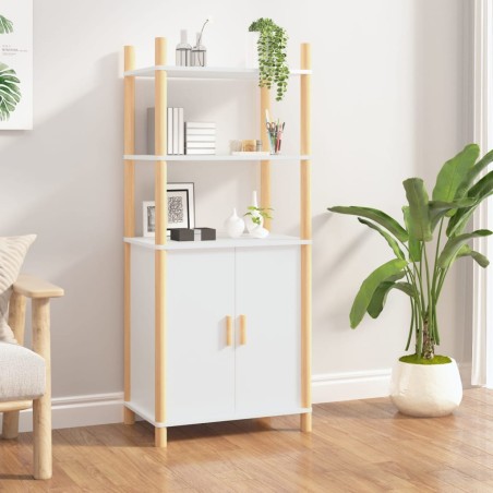 vidaXL Aparador alto madera contrachapada blanco 60x40x141 cm