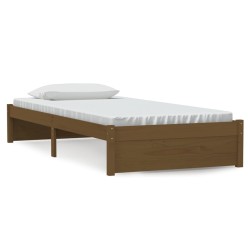 vidaXL Estructura de cama madera maciza marrón miel 90x200 cm