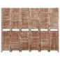 vidaXL Biombo de 6 paneles madera maciza de paulownia marrón 210x165cm vidaXL Biombo de 6 paneles madera maciza de paulownia marrón 210x165cm