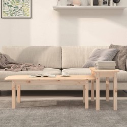 vidaXL Juego de mesas de centro 2 piezas madera maciza de pino