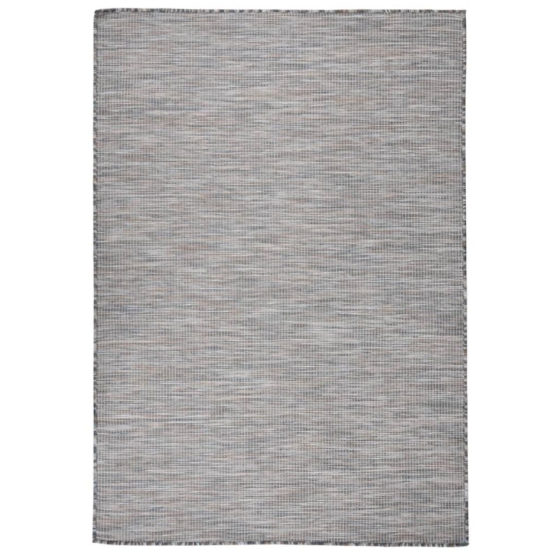 vidaXL Alfombra de exterior de tejido plano marrón y azul 160x230 cm vidaXL Alfombra de exterior de tejido plano marrón y azul 160x230 cm