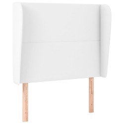vidaXL Cabecero con orejas de cuero sintético blanco 83x23x118/128 cm