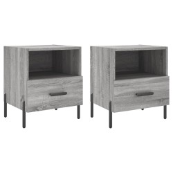 vidaXL Mesitas noche 2 uds madera ingeniería gris Sonoma 40x35x47,5 cm