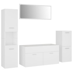 vidaXL Juego de muebles de baño madera de ingeniería blanco