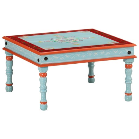 vidaXL Mesa de centro madera maciza de mango azul pintada a mano