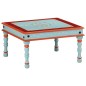 vidaXL Mesa de centro madera maciza de mango azul pintada a mano vidaXL Mesa de centro madera maciza de mango azul pintada a mano