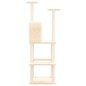 vidaXL Rascador para gatos con postes de sisal color crema 144,5 cm vidaXL Rascador para gatos con postes de sisal color crema 144,5 cm