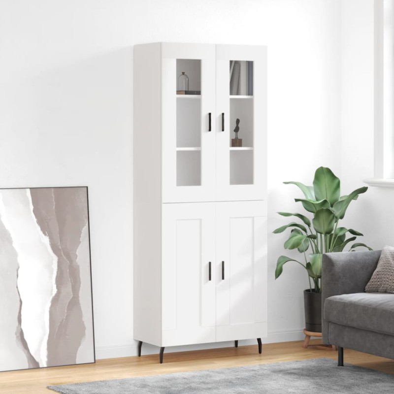 vidaXL Aparador alto madera contrachapada blanco 69,5x34x180 cm vidaXL Aparador alto madera contrachapada blanco 69,5x34x180 cm
