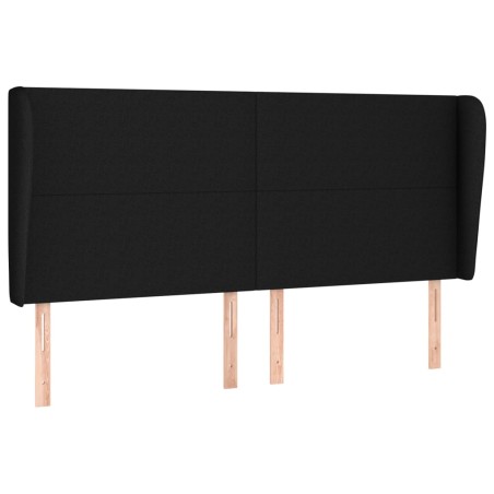 vidaXL Cabecero con orejas de tela negro 203x23x118/128 cm