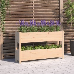 vidaXL Jardinera de madera maciza de pino 112x25x66 cm