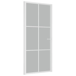 vidaXL Puerta interior de vidrio y aluminio blanco mate 93x201,5 cm