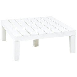 vidaXL Mesa de jardín de plástico blanco 78x78x31 cm