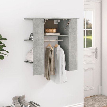 vidaXL Mueble de recibidor madera gris hormigón 97,5x37x99 cm