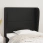 vidaXL Cabecero con orejas de cuero sintético negro 93x23x118/128 cm