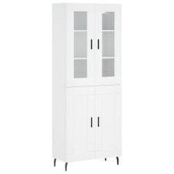 vidaXL Aparador alto madera contrachapada blanco 69,5x34x180 cm