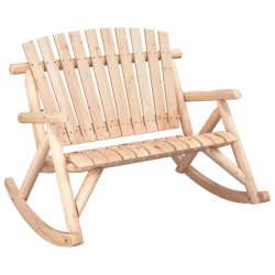 vidaXL Banco mecedora de jardín de 2 plazas madera abeto 123x96x102 cm